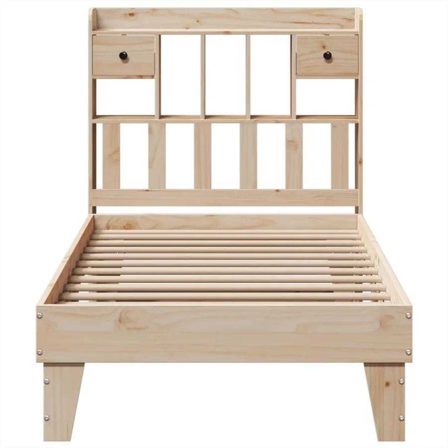 Cadre de lit sans matelas 90x200 cm bois de pin massif - 4
