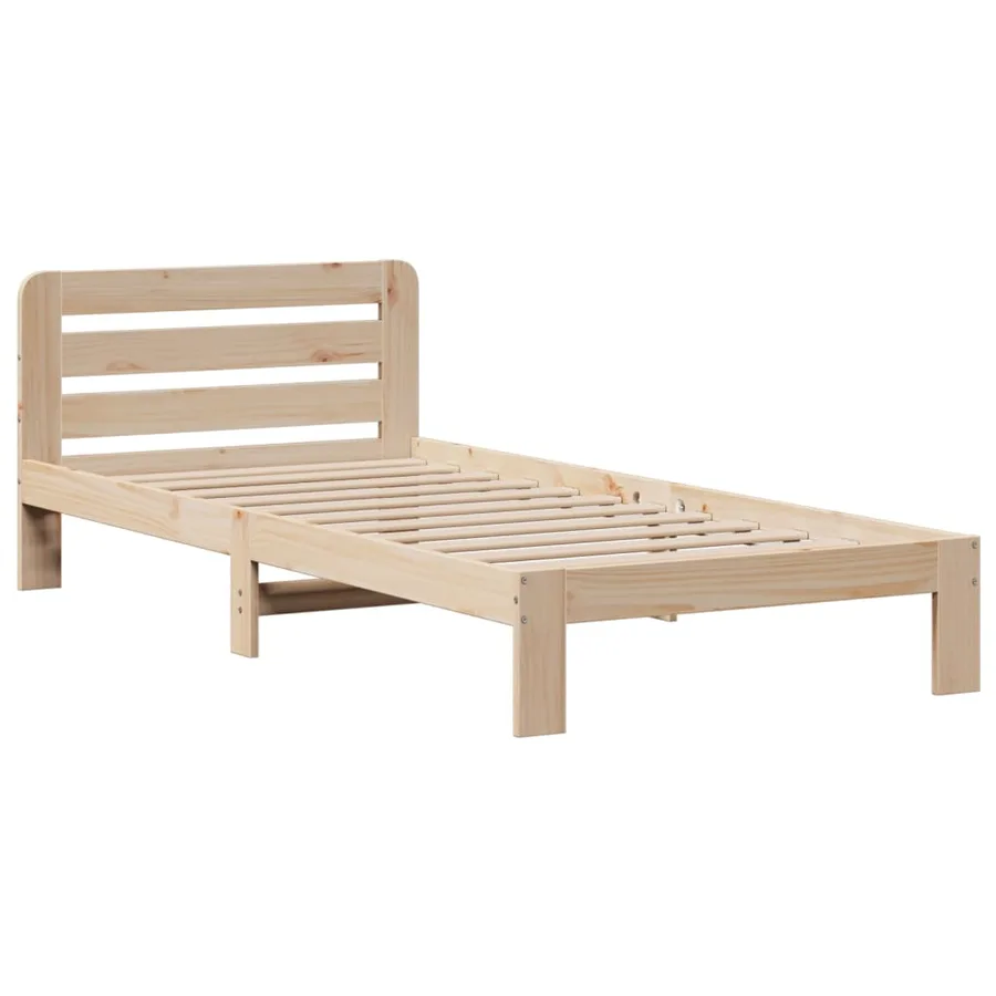 Lit bibliothèque sans matelas 90x200 cm bois de pin massif - 5