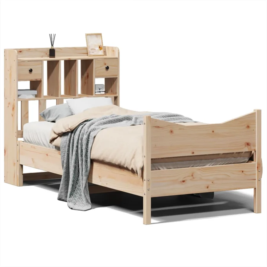 Cadre de lit sans matelas 90x200 cm bois de pin massif - 2