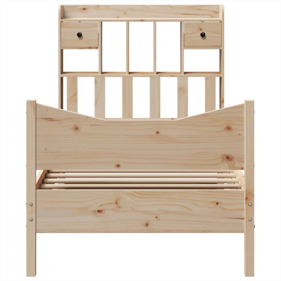 Cadre de lit sans matelas 90x200 cm bois de pin massif - 4