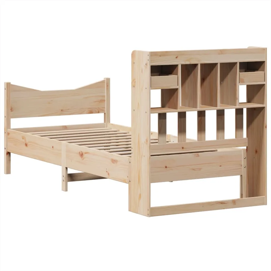 Cadre de lit sans matelas 90x200 cm bois de pin massif - 8