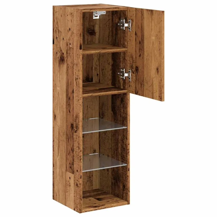 Meubles TV avec lumières LED 2 pcs vieux bois 30,5x30x102 cm - 7