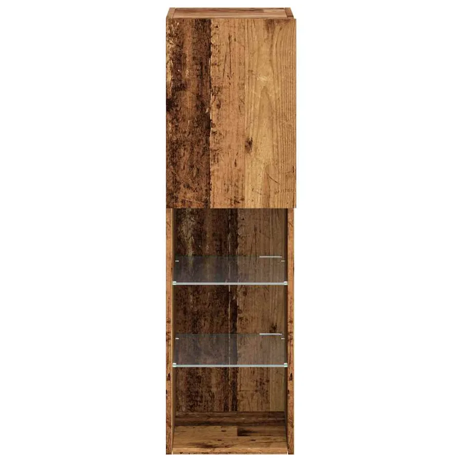 Meubles TV avec lumières LED 2 pcs vieux bois 30,5x30x102 cm - 8