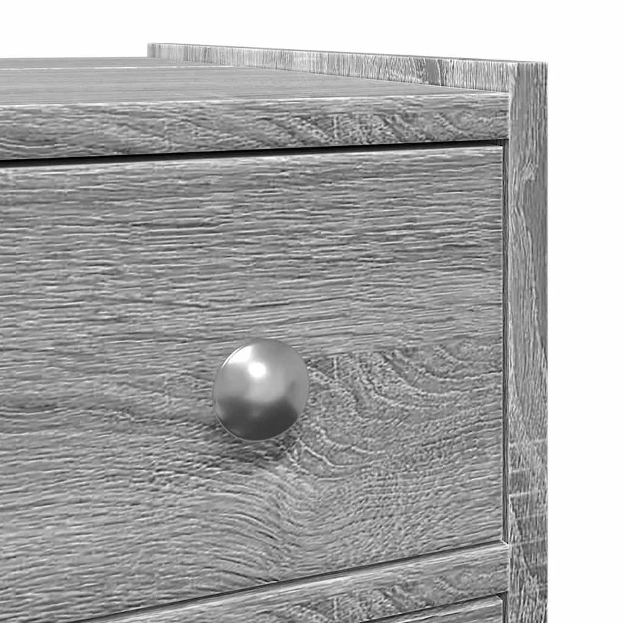 Armoire de salle de bain étroite avec roulettes sonoma gris - 9
