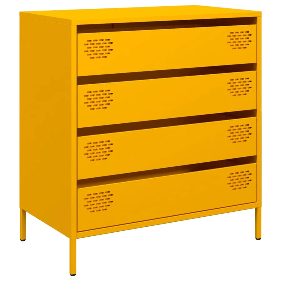 Buffet jaune moutarde 68x39x73,5 cm acier laminé à froid - 2