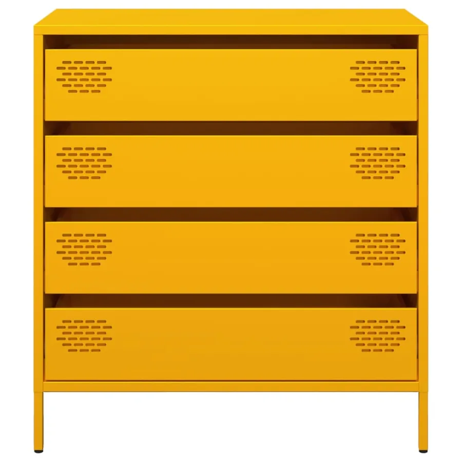 Buffet jaune moutarde 68x39x73,5 cm acier laminé à froid - 5
