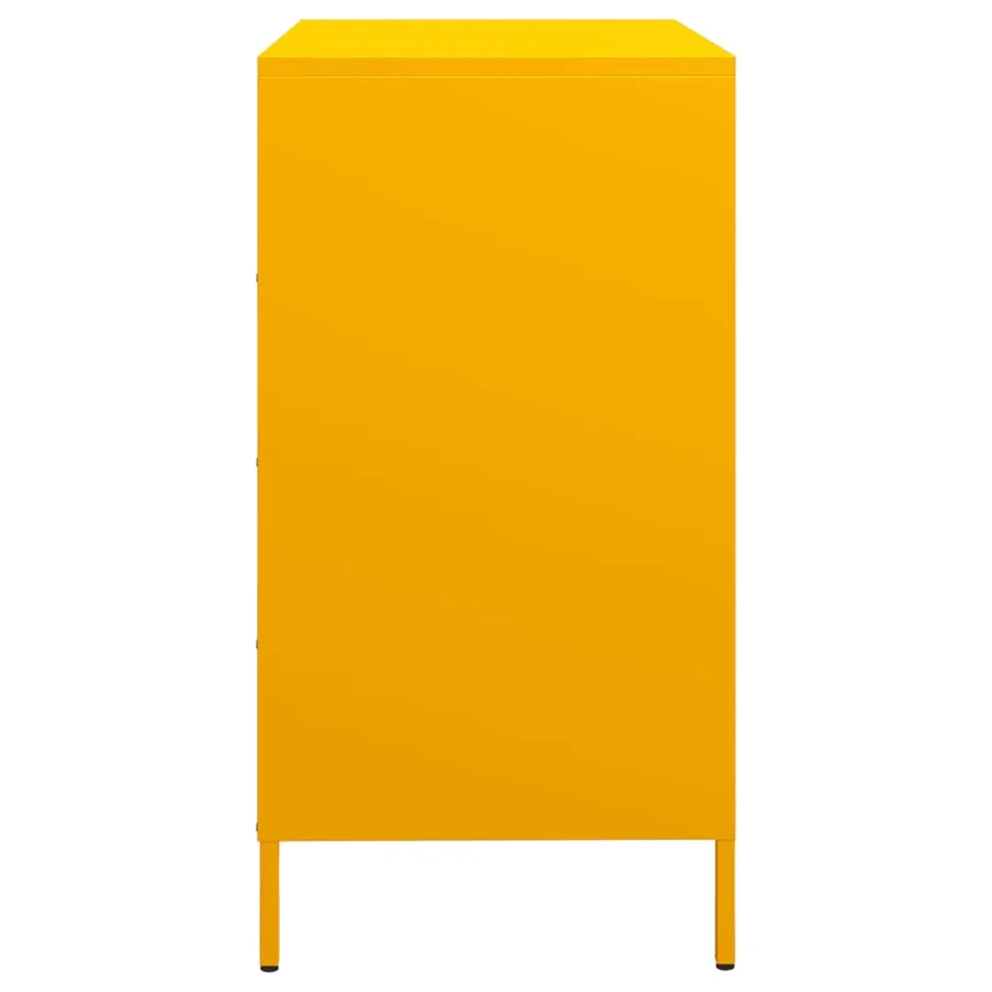 Buffet jaune moutarde 68x39x73,5 cm acier laminé à froid - 6