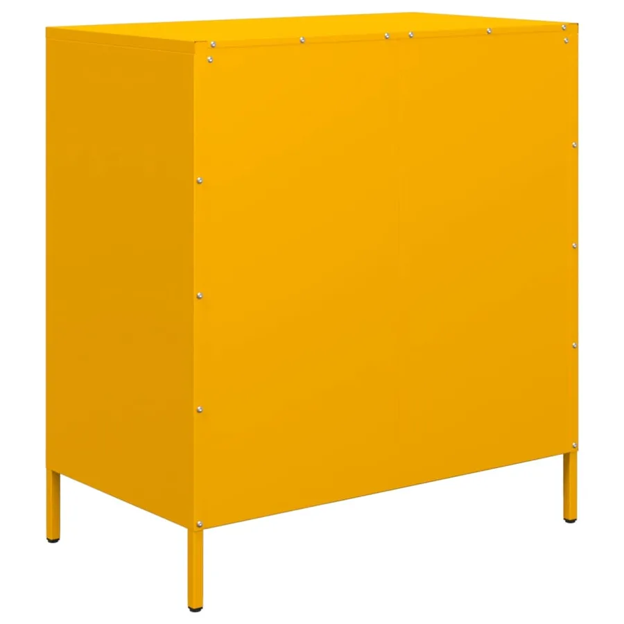 Buffet jaune moutarde 68x39x73,5 cm acier laminé à froid - 7