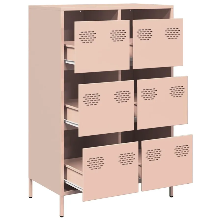 Buffet haut rose 68x39x101,5 cm acier - 4