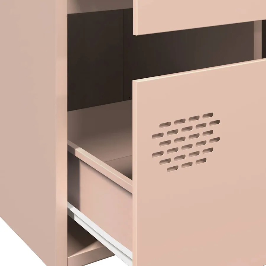 Buffet haut rose 68x39x101,5 cm acier - 9
