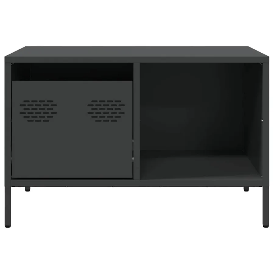 Table basse noir 68,5x50x43,5 cm acier laminé à froid - 6