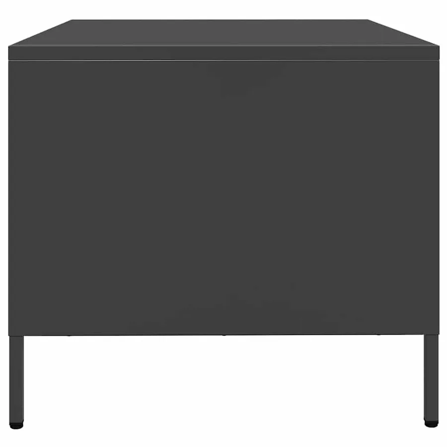 Table basse noir 68,5x50x43,5 cm acier laminé à froid - 7