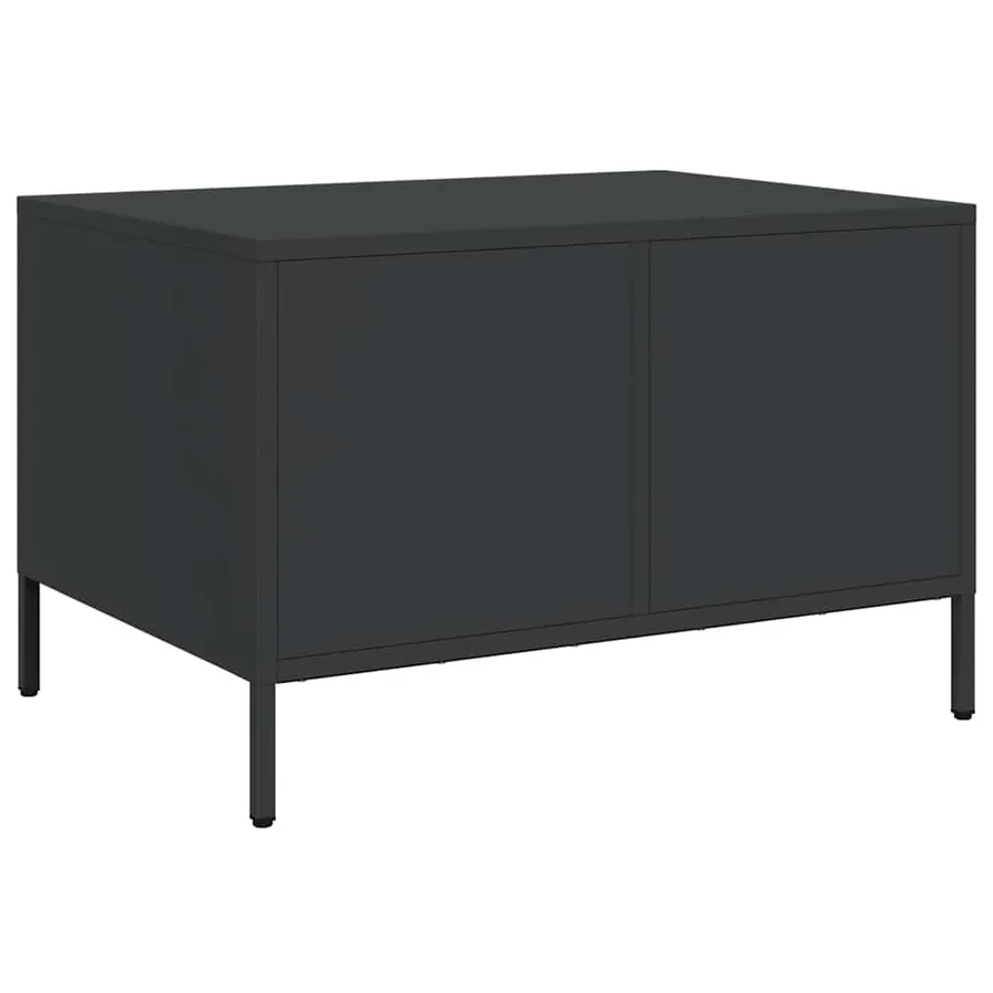 Table basse noir 68,5x50x43,5 cm acier laminé à froid - 8