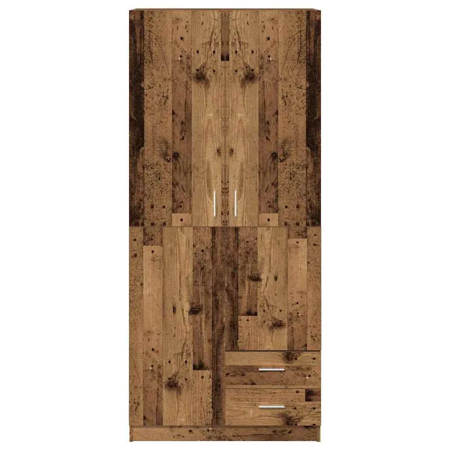 Garde-robe vieux bois 80x52x180 cm bois d'ingénierie - 4