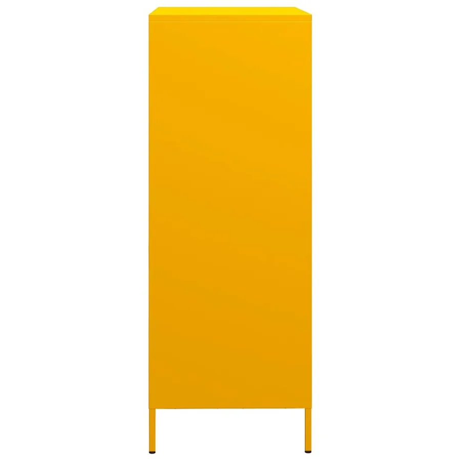 Buffet haut jaune moutarde 68x39x101,5 cm acier - 6