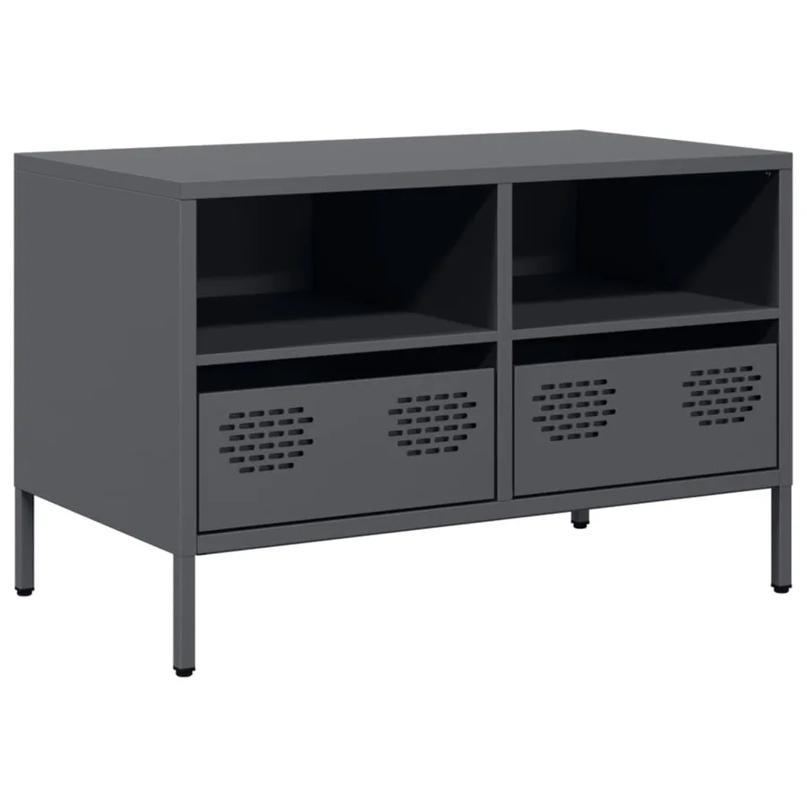 Meuble TV anthracite 68x39x43,5 cm acier laminé à froid - 2