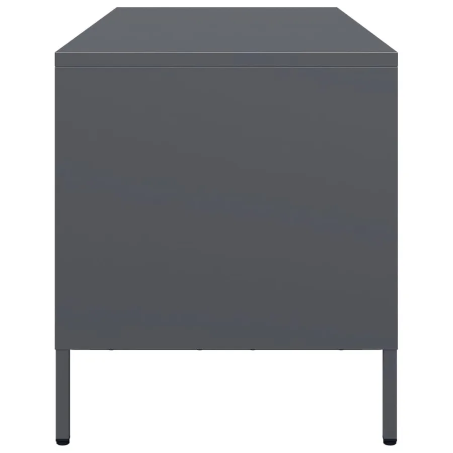 Meuble TV anthracite 68x39x43,5 cm acier laminé à froid - 6