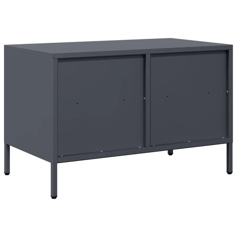 Meuble TV anthracite 68x39x43,5 cm acier laminé à froid - 7
