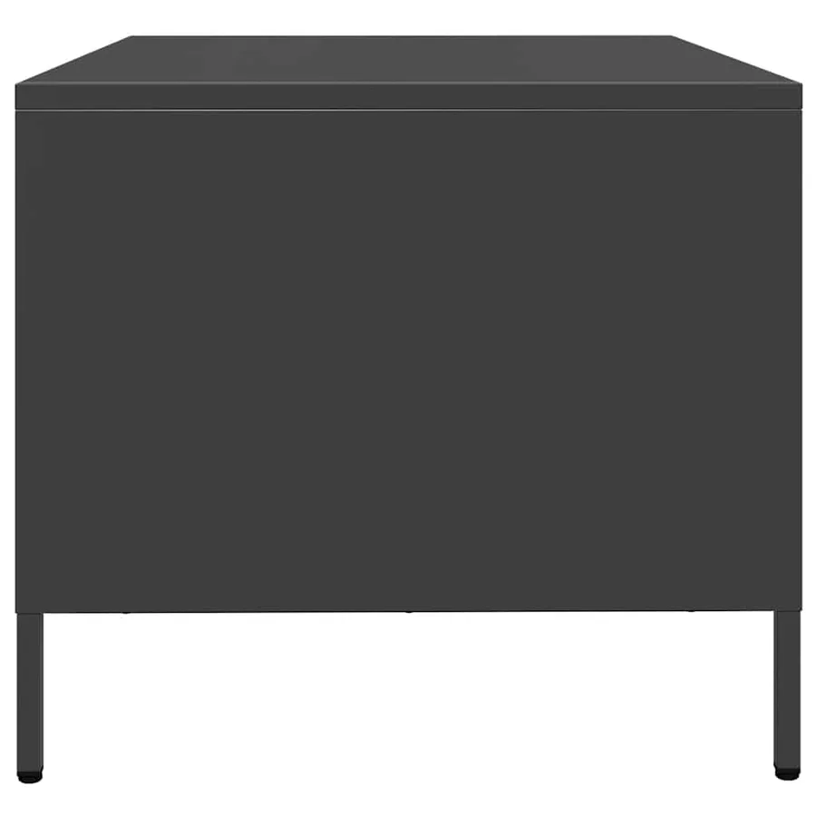 Table basse noir 101,5x50x43,5 cm acier laminé à froid - 7