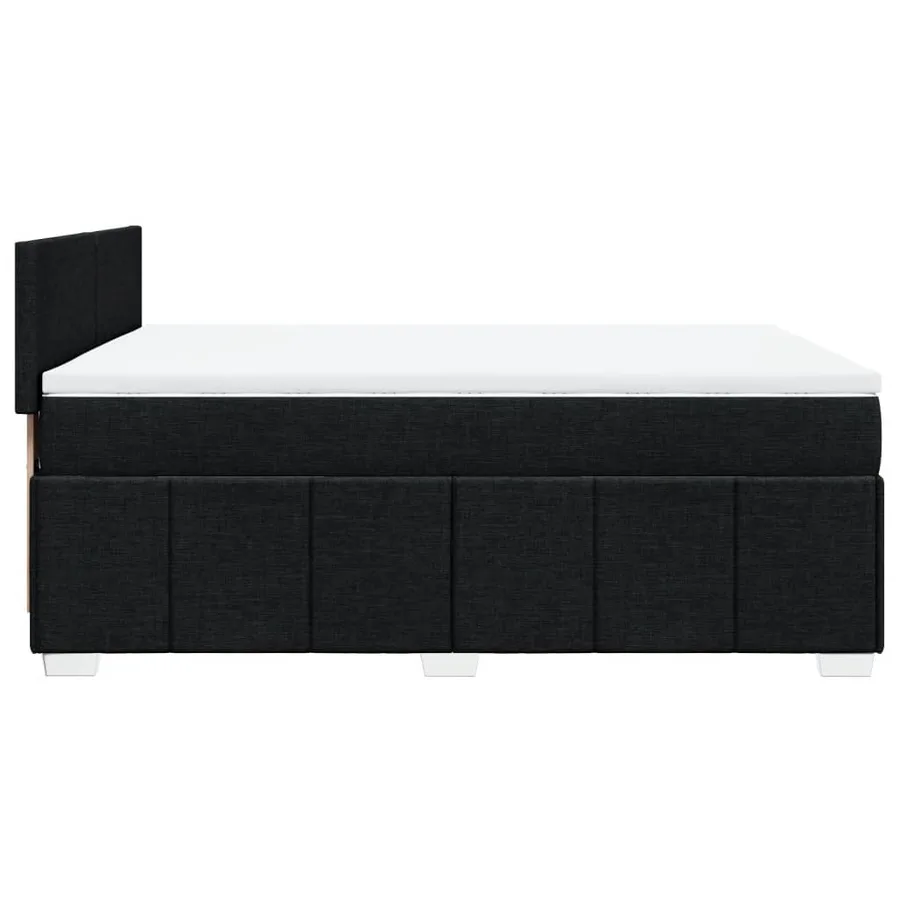 Sommier à lattes de lit avec matelas Noir 160x200 cm Tissu - 7