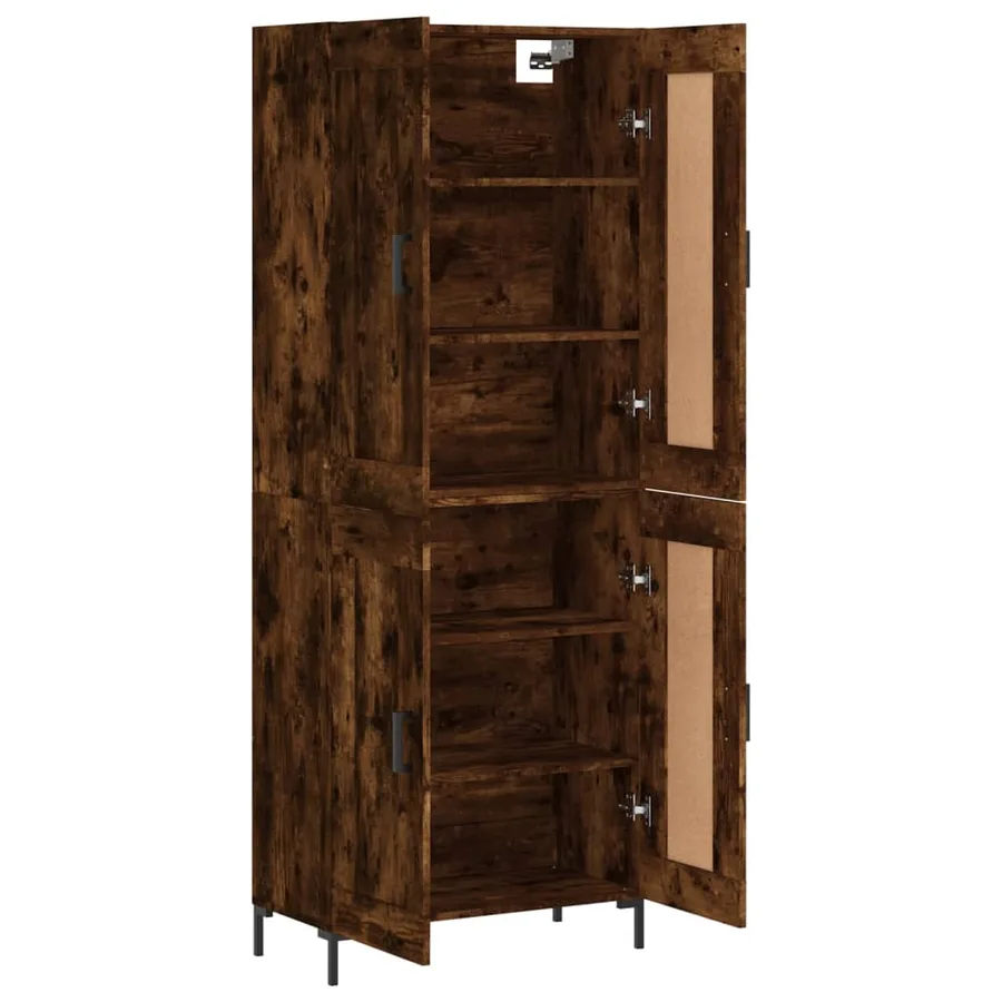Buffet haut Chêne fumé 69,5x34x180 cm Bois d'ingénierie - 4