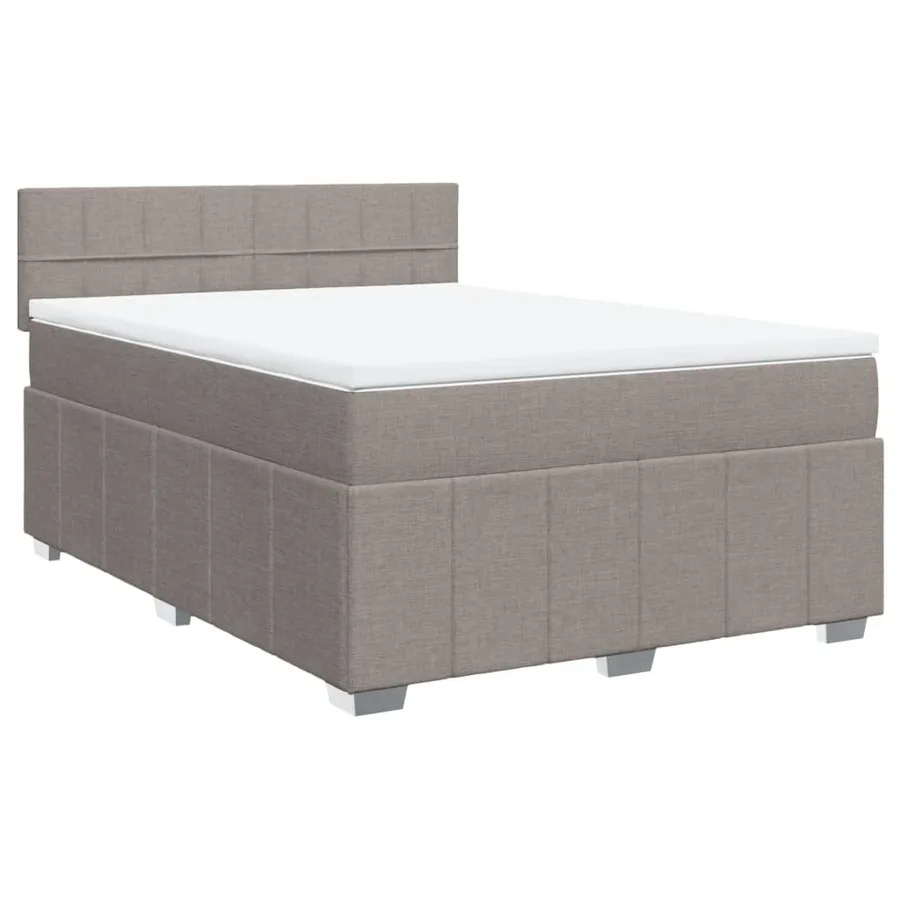 Sommier à lattes de lit avec matelas Taupe 160x200 cm Tissu - 2