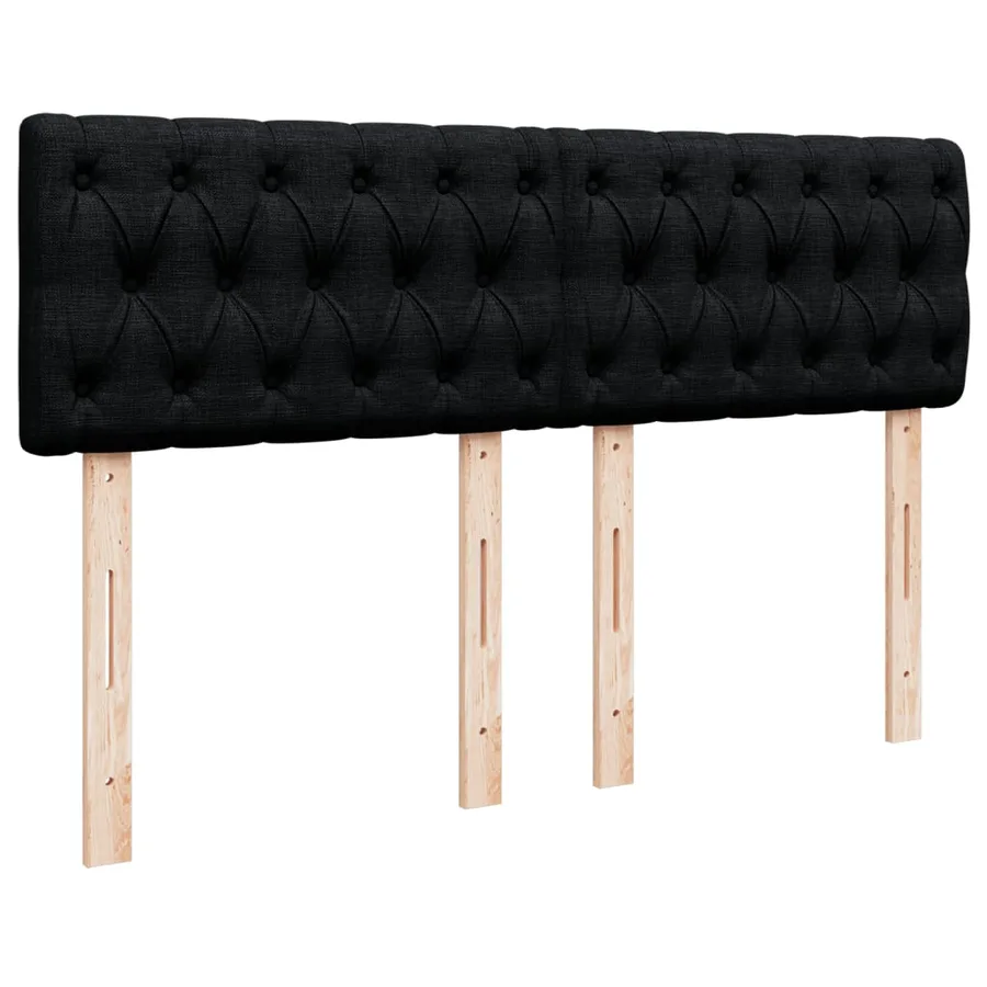 Sommier à lattes de lit avec matelas Noir 160x200 cm Tissu - 7