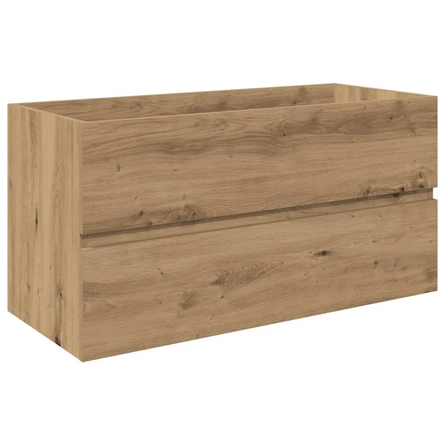 Meuble lavabo avec bassin et robinet intégrés chêne artisanal - 4