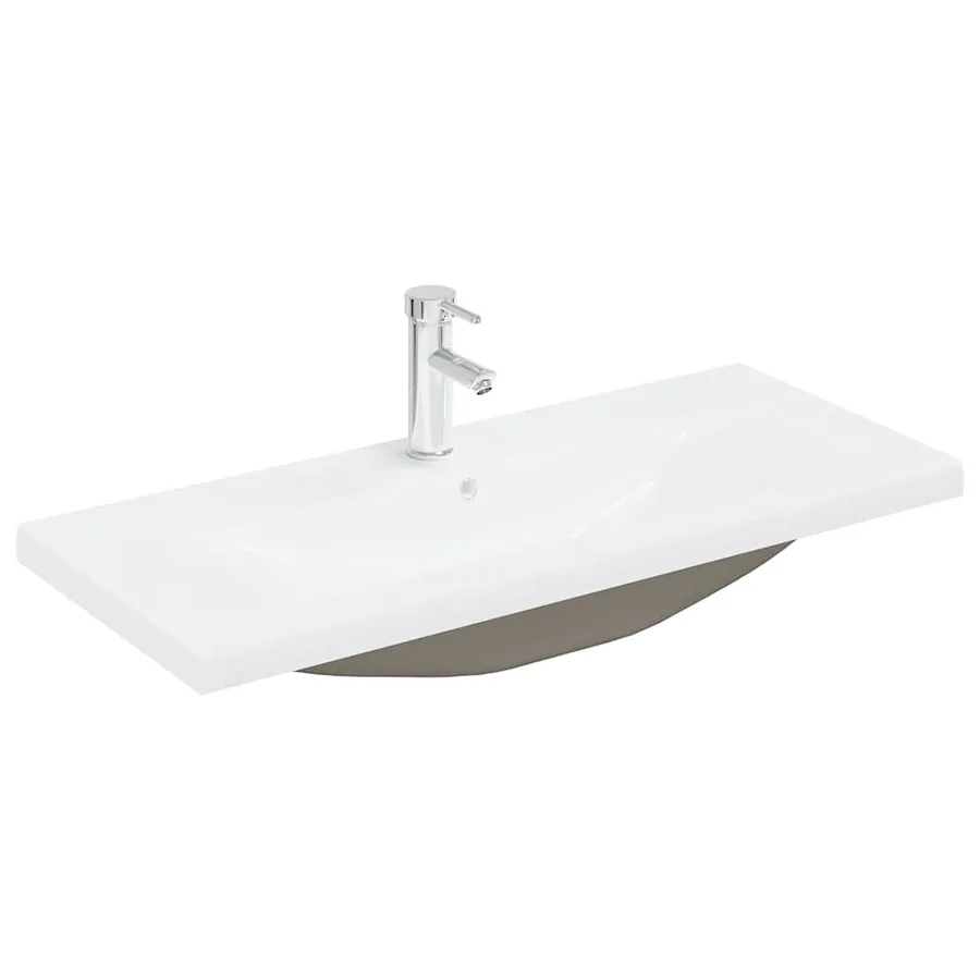 Meuble lavabo avec bassin et robinet intégrés chêne artisanal - 5