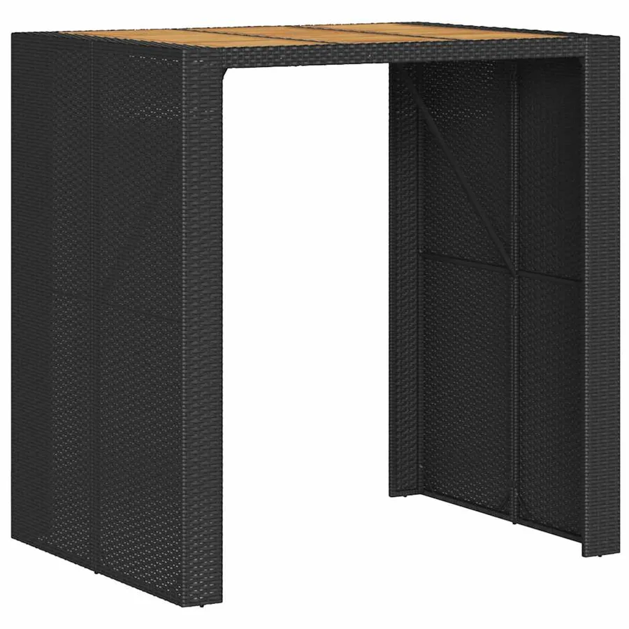 Ensemble de bar de jardin 5 pcs sans coussins noir poly rotin - 5