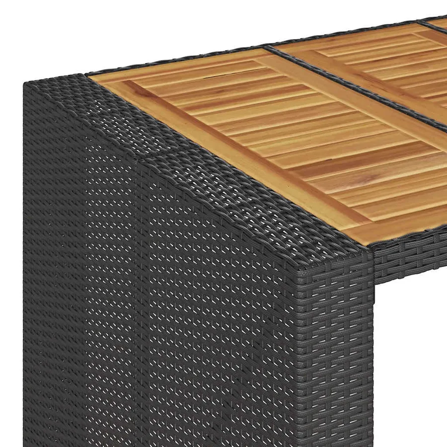 Ensemble de bar de jardin 5 pcs sans coussins noir poly rotin - 7