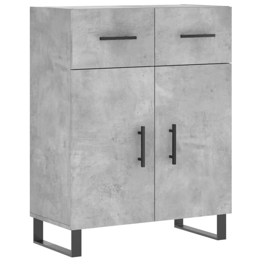Buffet haut Gris béton 69,5x34x180 cm Bois d'ingénierie - 7