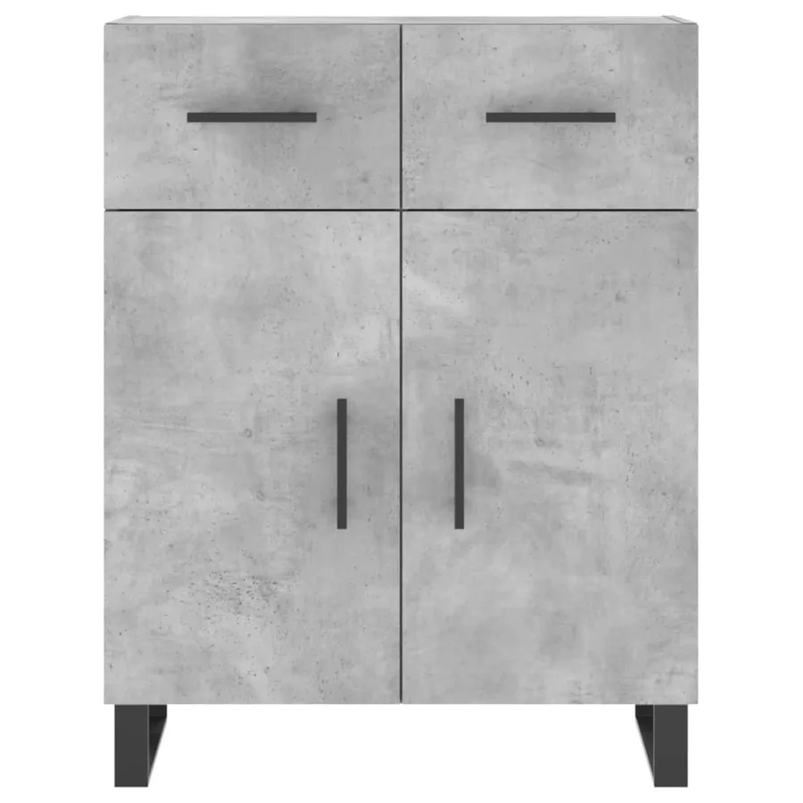 Buffet haut Gris béton 69,5x34x180 cm Bois d'ingénierie - 8