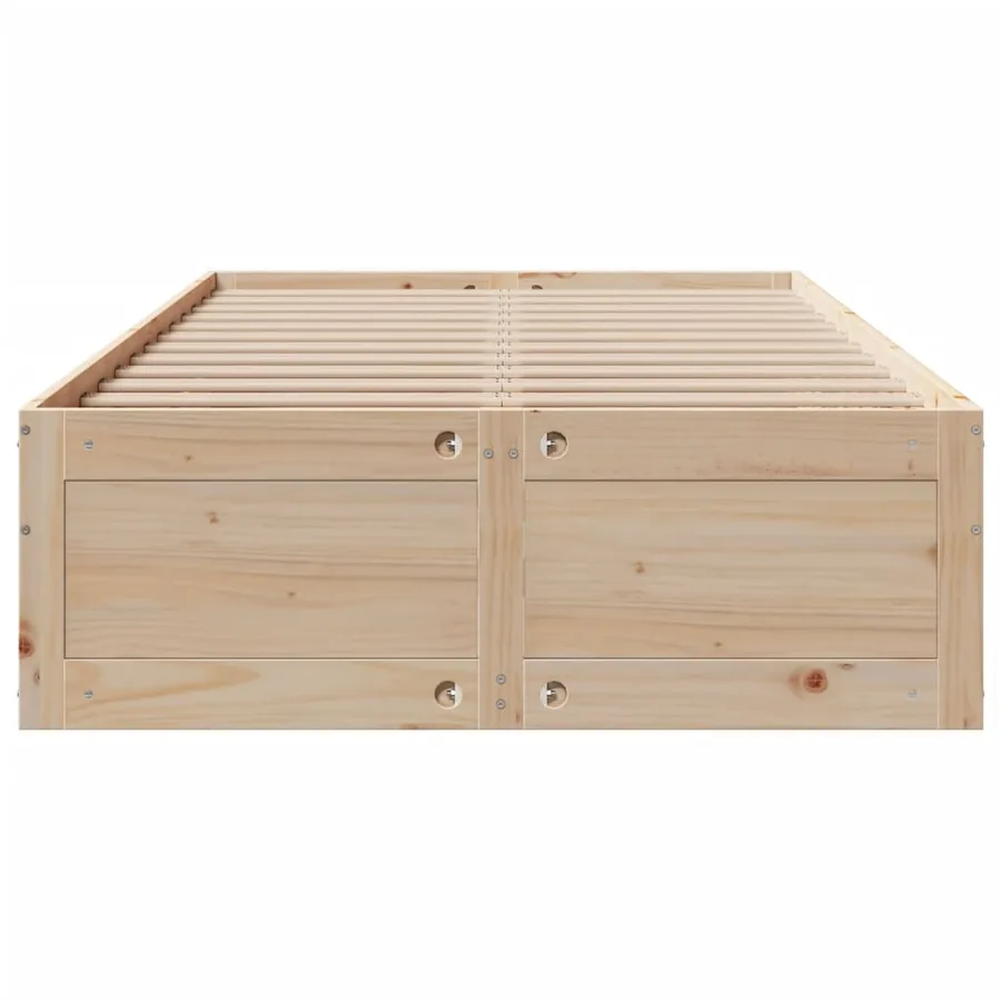 Cadre de lit sans matelas avec tiroirs 135x190 cm bois de pin - 4
