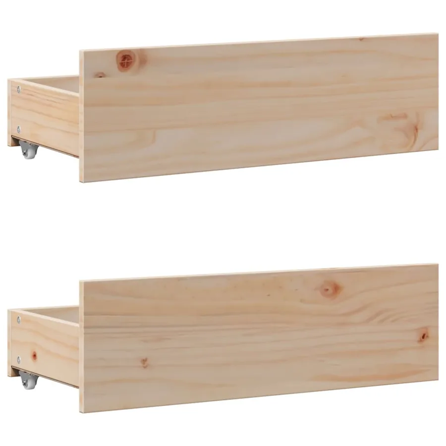 Cadre de lit sans matelas avec tiroirs 135x190 cm bois de pin - 9