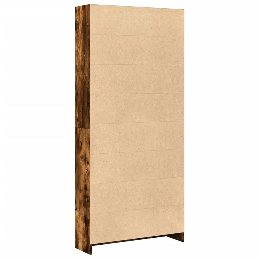 Bibliothèque chêne fumé 80x24x176 cm bois d'ingénierie - 5
