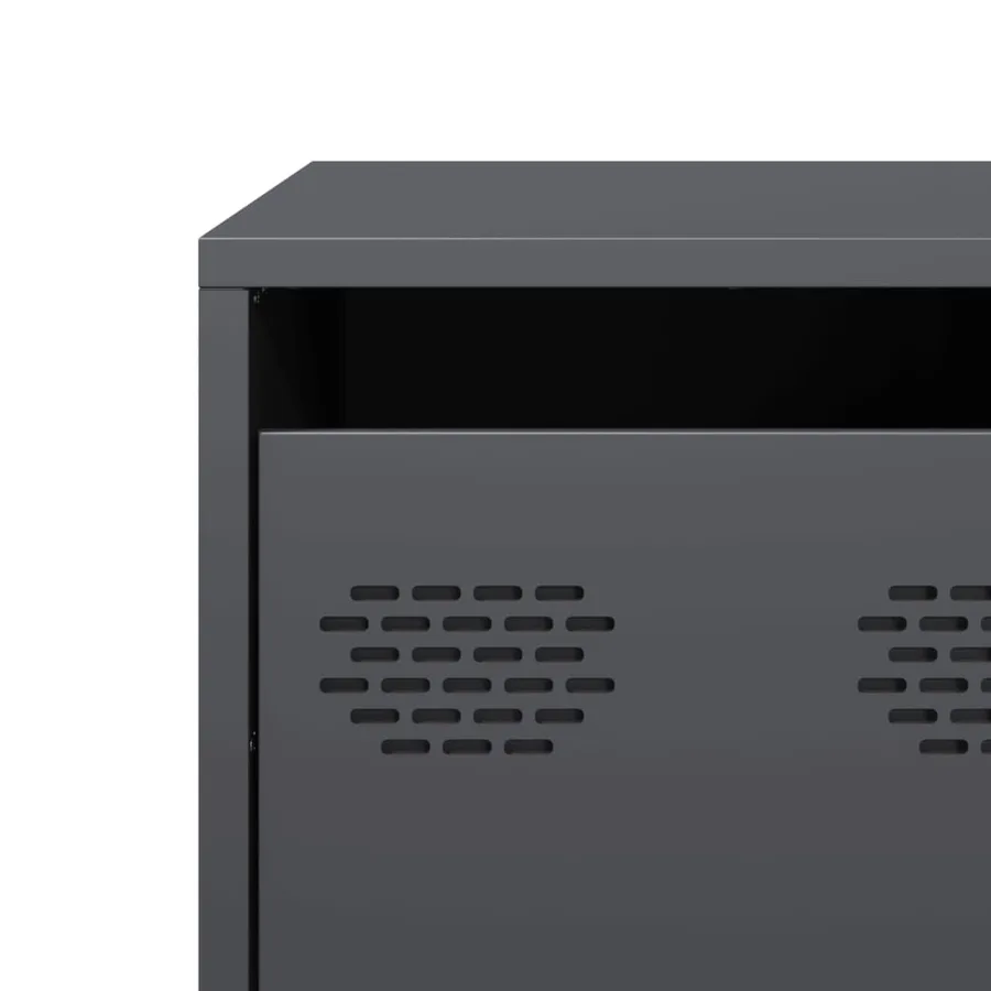 Meuble TV anthracite 68x50x43,5 cm acier laminé à froid - 11