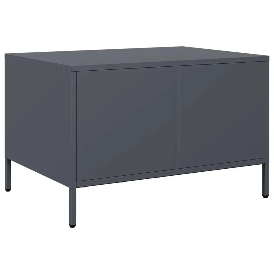 Meuble TV anthracite 68x50x43,5 cm acier laminé à froid - 8