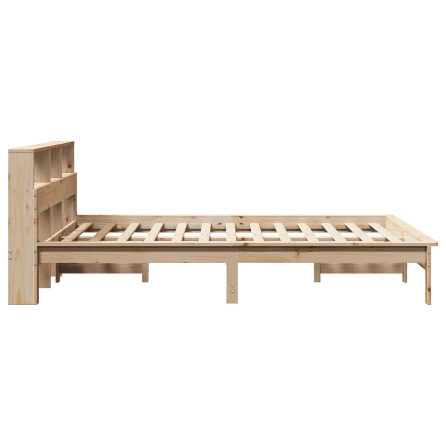 Lit bibliothèque sans matelas 120x200 cm bois de pin massif - 5