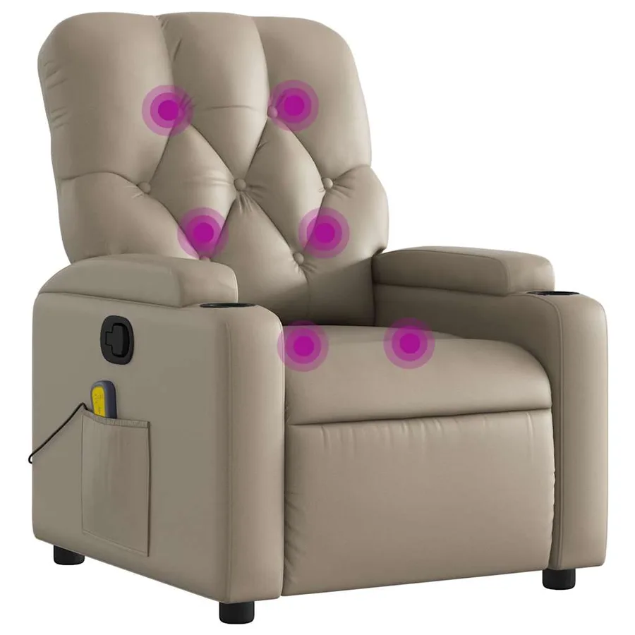 Fauteuil de massage inclinable Cappuccino Similicuir - 2