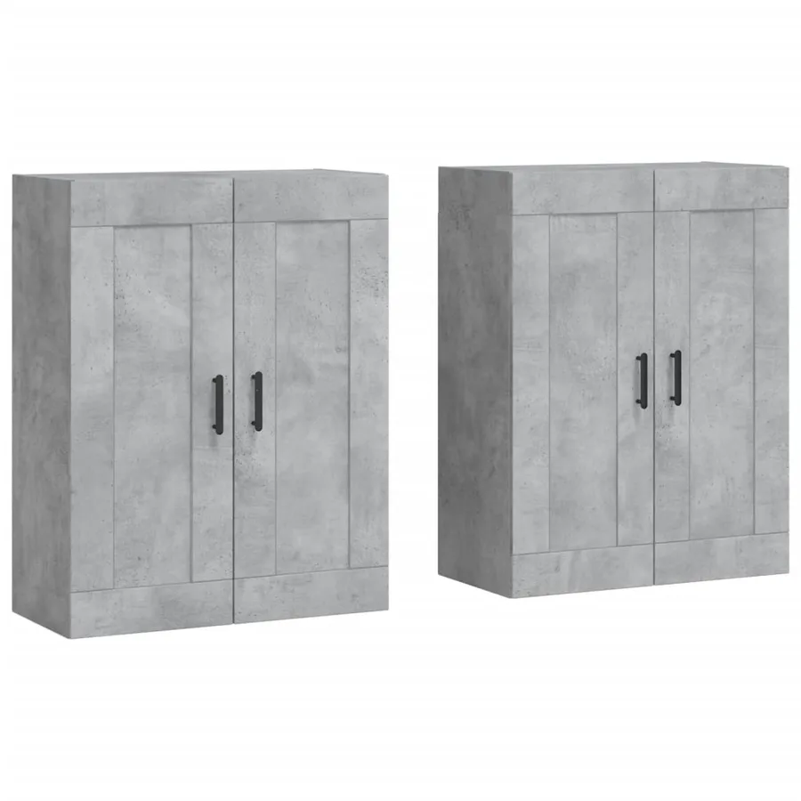 Armoires murales 2 pcs gris béton bois d'ingénierie - 2