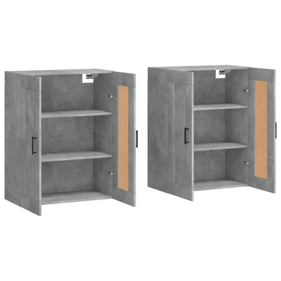 Armoires murales 2 pcs gris béton bois d'ingénierie - 4