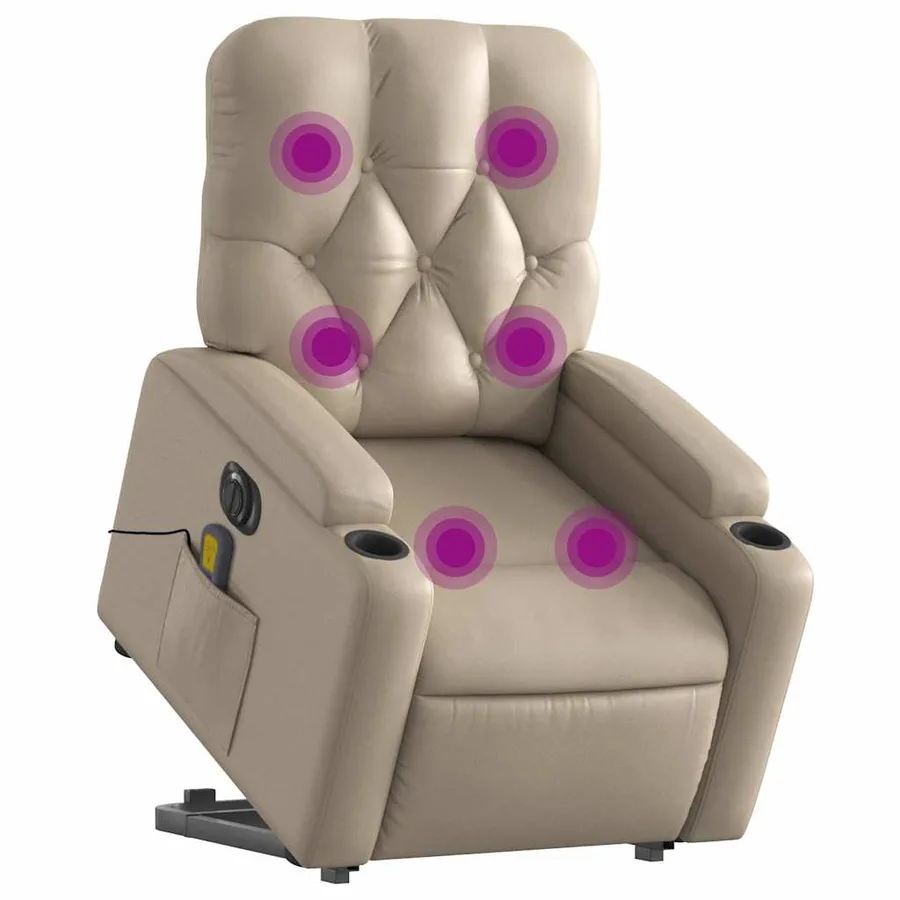 Fauteuil inclinable de massage électrique cappuccino similicuir - 3