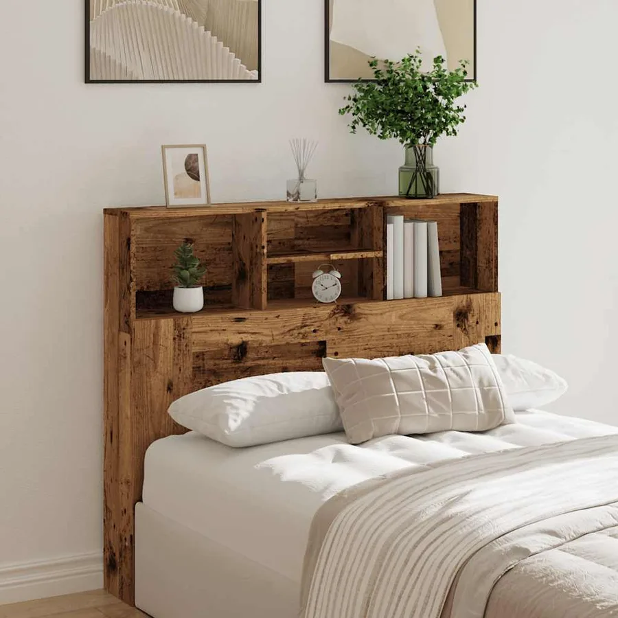 Armoire de tête de lit vieux bois 120x19x103,5 cm - 3