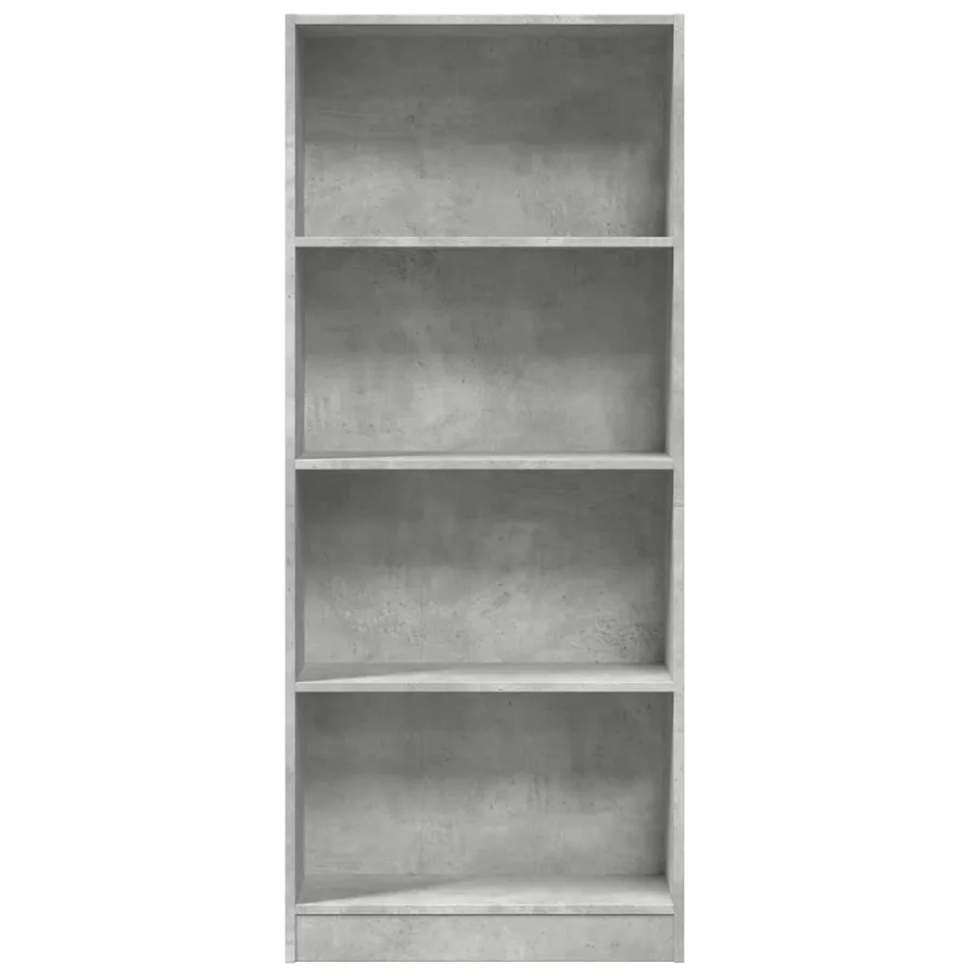 Bibliothèque gris béton 60x24x143 cm bois d'ingénierie - 4