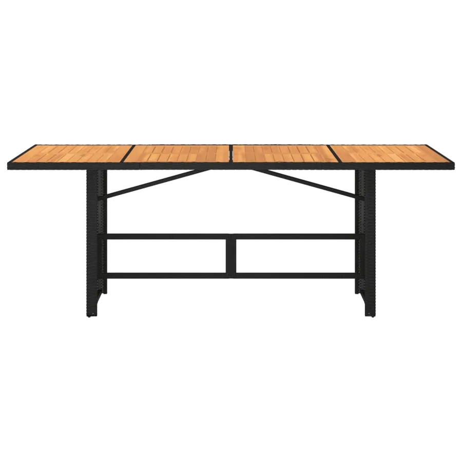 Table de jardin et dessus en bois d'acacia noir résine tressée - 4