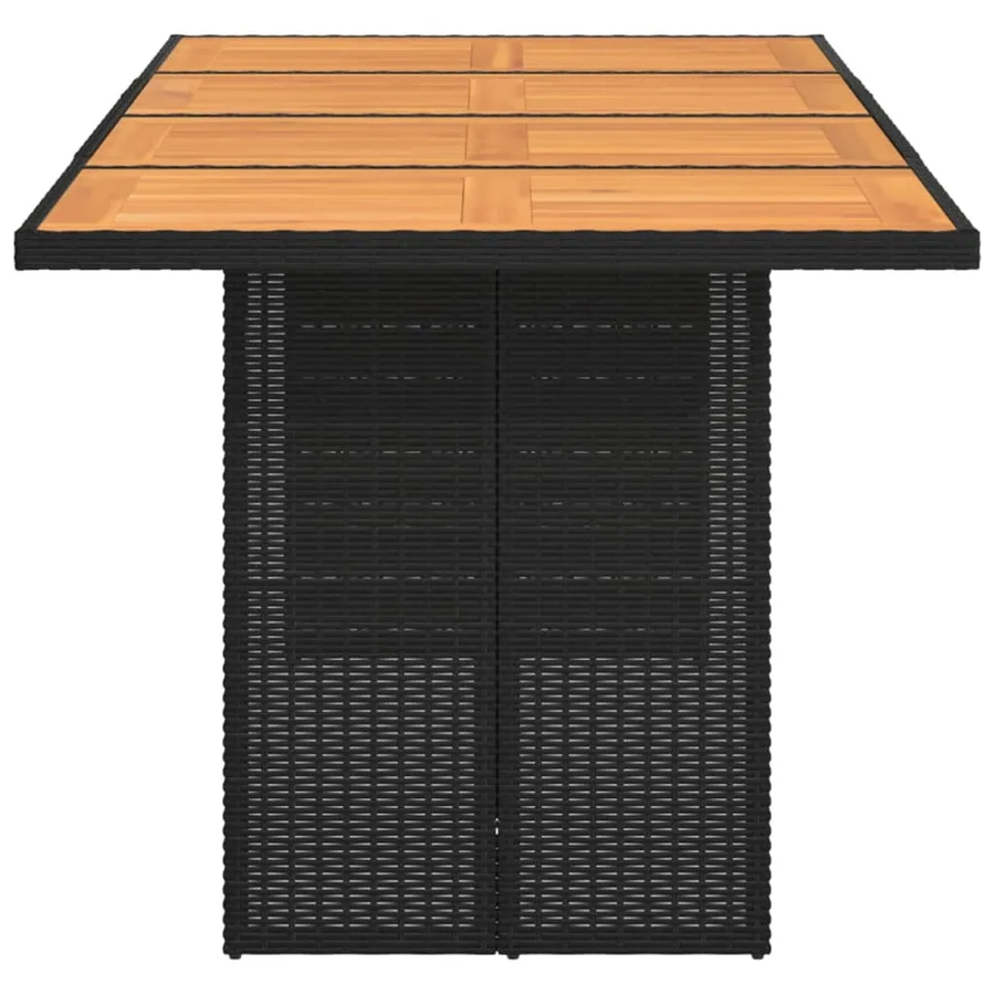 Table de jardin et dessus en bois d'acacia noir résine tressée - 5