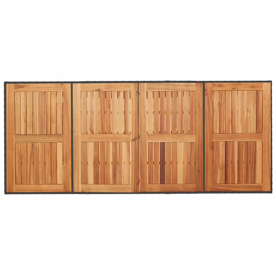 Table de jardin et dessus en bois d'acacia noir résine tressée - 7