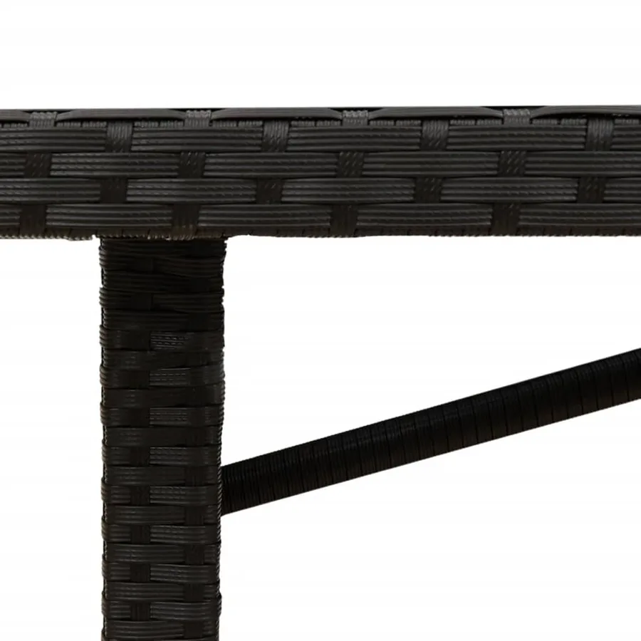 Table de jardin et dessus en bois d'acacia noir résine tressée - 9