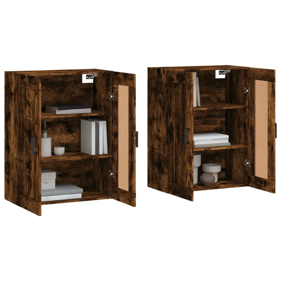 Armoires murales 2 pcs chêne fumé bois d'ingénierie - 3